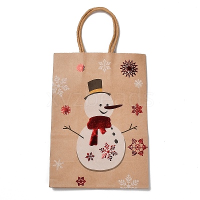Christmas Theme Hot Stamping Rectangle Paper Bags CARB-F011-02E-1