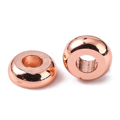 Brass Flat Round Spacer Beads X-KK-M085-13RG-NR-1