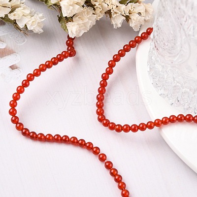 Natural Carnelian Beads Strands X-G-C076-4mm-2A-1