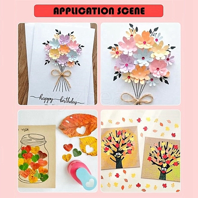 Random Single Color or Random Mixed Color Mini Plastic Craft Paper Punch Sets for Scrapbooking & Paper Crafts AJEW-L051-02-1