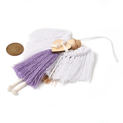 Angel Handmade Woven Macrame Cotton Thread Pendant Decorations HJEW-JM02454-02-1