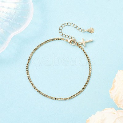 304 Stainless Steel Cable Chains Bracelets for Women BJEW-JB12448-01-1