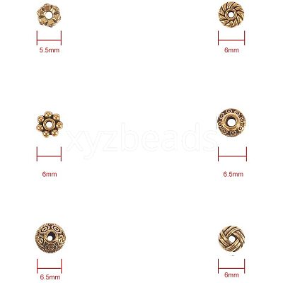Zinc Alloy Spacer Beads PALLOY-PH0012-28-WH-1