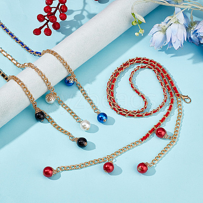 4Pcs 4 Colors Alloy Link Chain Belts AJEW-GA0006-30-1
