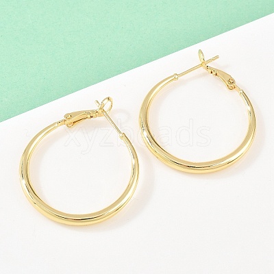 Brass Hoop Earrings for Women EJEW-A156-17B-G-1