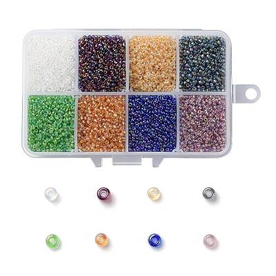FGB 200G 8 Colors 12/0 Grade A Round Glass Seed Beads SEED-JP0010-01-2mm-1