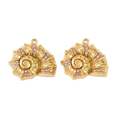 304 Stainless Steel Rhinestone Pendants SA-CBA0480-01G-01-1