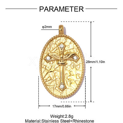 304 Stainless Steel Pendants STAS-OY014-80G-1