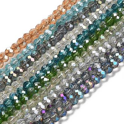 Electroplate Glass Faceted Rondelle Beads Strands EGLA-D020-3x2mm-M-1