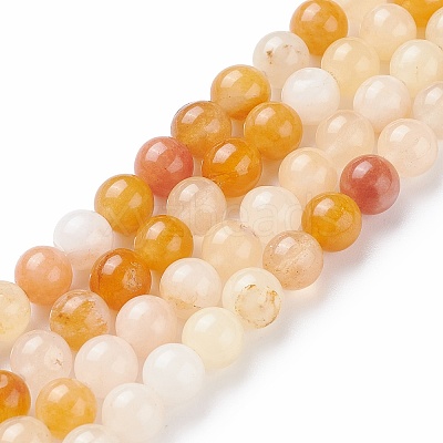 Natural Topaz Jade Bead Strands G-K153-B22-6mm-1