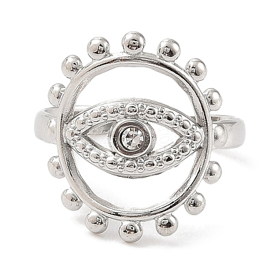 304 Stainless Steel Open Cuff Ring for Women RJEW-F166-02P-02-1