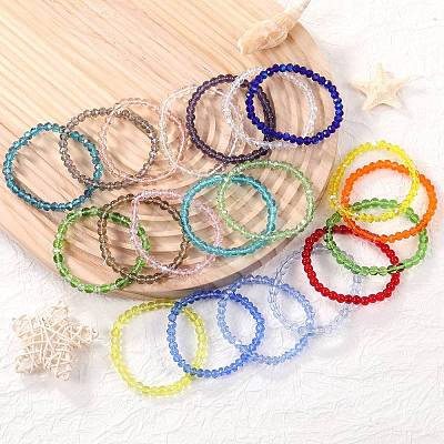 20Pcs Glass Beads Bracelets BJEW-SW001599-01-1