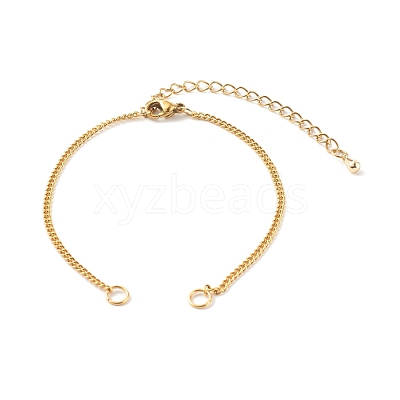 304 Stainless Steel Curb Chain Bracelet Makings AJEW-JB00995-1