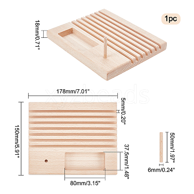 Beech Wood Sewing Embroidery Thread and Drawing Ruler Stand ODIS-WH0011-65-1