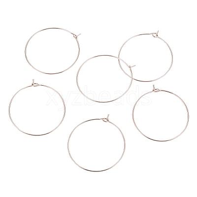 Ion Plating(IP) 316L Surgical Stainless Steel Hoop Earring Findings STAS-G130-03RG-30MM-1