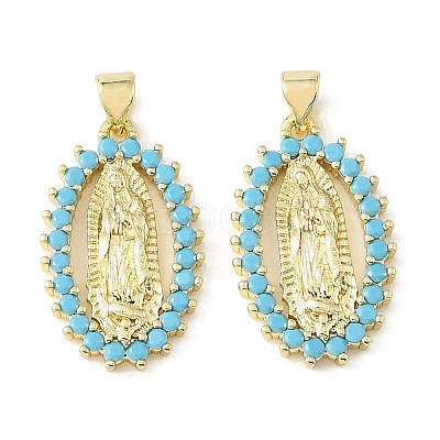 Brass Micro Pave Sky Blue Cubic Zirconia Pendants CU-CBA6938-11G-02-1