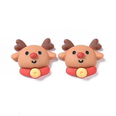 Christmas Theme Opaque Resin Cabochons RESI-F042-01G-1