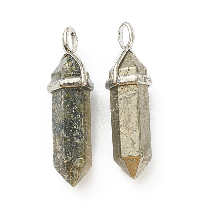 Natural Pyrite Pointed Pendants G-M378-01P-A37-1