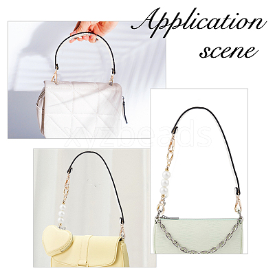 Imitation Leather Bag Straps & Plastic Imitation Pearl Beaded Extender FIND-WH0126-373B-1