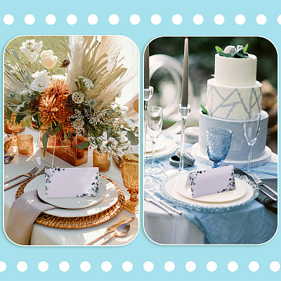80Pcs Rectangle Paper Table Place Cards AJEW-TA0003-62A-1