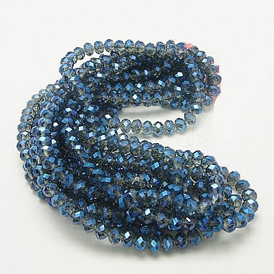 Electroplate Glass Beads Strands EGLA-D020-8x5mm-M2-1