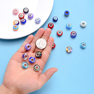 Acrylic & Resin & Polymer Clay Rhinestone European Beads FPDL-S015-04D-1