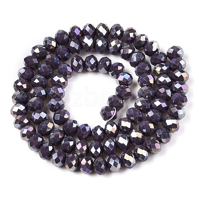 Electroplate Glass Beads Strands EGLA-A044-P6mm-B11-1