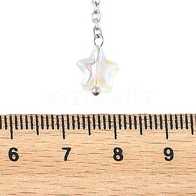304 Stainless Steel & Glass Pendant Necklaces NJEW-TA00252-1