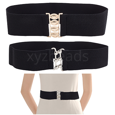 2Pcs 2 Styles Polyester Elastic Corset Belts AJEW-WR0002-19A-1