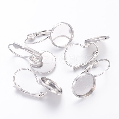 Brass Leverback Earring Findings KK-H023-N-NF-1