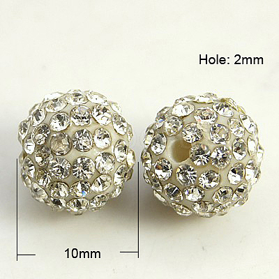 Resin Rhinestone Beads RB-A025-10mm-A01-1