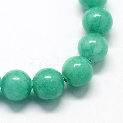 Natural Dyed Yellow Jade Gemstone Bead Strands G-R271-6mm-Y15-1