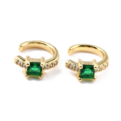Brass Micro Pave Cubic Zirconia Cuff Earrings EJEW-K086-02G-06-1