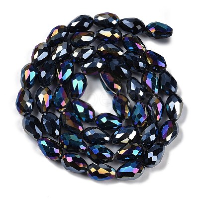 Opaque Solid Color Electroplate Glass Beads Strands X-EGLA-N013-P4mm-B01-1