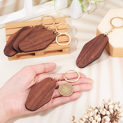 Walnut Wood Pendant Keychains KEYC-TAC0034-06B-1