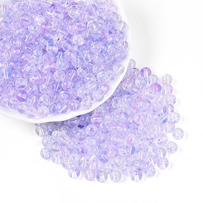 Baking Paint Transparent Glass Beads DGLA-T004-08F-1
