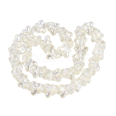 Baking Paint Electroplate Transparent Glass Beads Strands EGLA-Q136-03A-01-1
