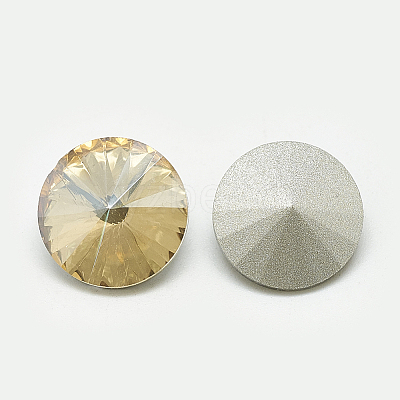 Pointed Back Glass Rhinestone Cabochons X-RGLA-T086-14mm-06-1
