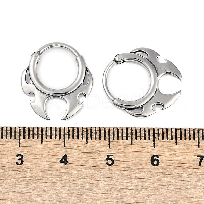 Fire Shaped 316 Surgical Stainless Steel Hoop Earrings LS-EJEW-G416-35P-1