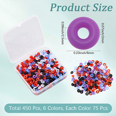 450Pcs 6 Colors Rubber O Rings KY-CP0001-31-1