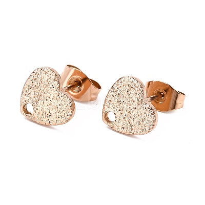 Ion Plating(IP) 304 Stainless Steel Stud Earring Findings STAS-I183-02A-RG-1