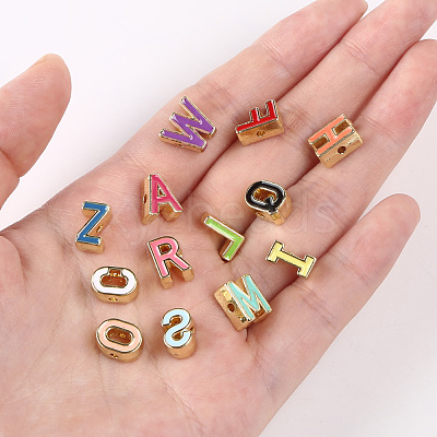 Rack Plating Alloy Enamel Beads ENAM-YW0001-25LG-1