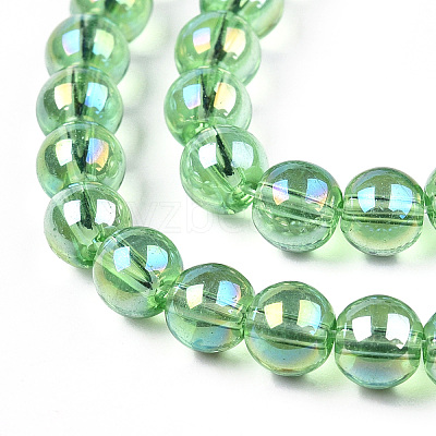 Electroplate Transparent Glass Beads Strands GLAA-T032-T6mm-AB17-1