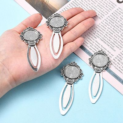 Tibetan Style Bookmark Cabochon Settings LS-X-TIBE-S157-AS-NR-1