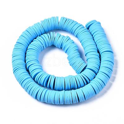 Flat Round Handmade Polymer Clay Beads CLAY-R067-12mm-36-1