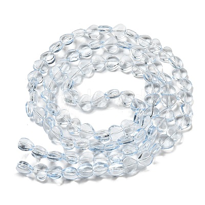Baking Paint Transparent Glass Beads Strands DGLA-A08-T8mm-KD07-1