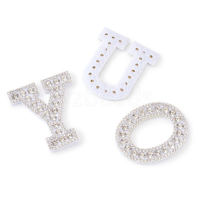 Alphabet Resin Rhinestone Patches DIY-TAC0005-45A-1