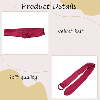Faux Suede Waist Belt with Clasp for Shirt Dress Overcoat AJEW-WH20019-26B-1