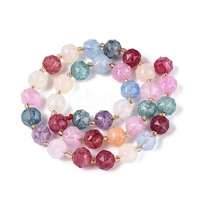 Ombre Effect Dyed Transparent Crackle Glass Beads Strands GLAA-Q111-10MM-M-1