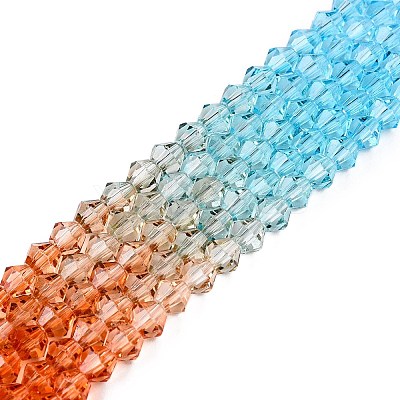 Gradient Color Baking Paint Glass Bead Strands X1-DGLA-A039-T2mm-A016-1